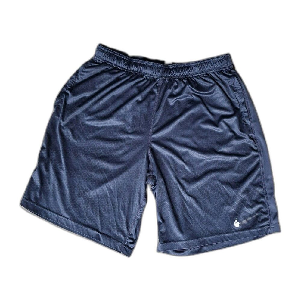 Nike Dri-Fit Men's Athletic Shorts XL Navy Dark Blue Black Pockets Flaws Workout